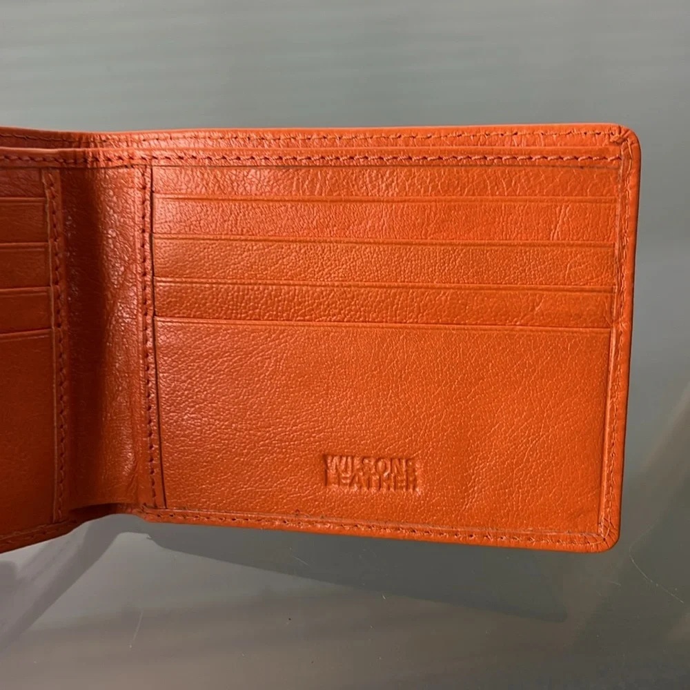 🍊NWOT Wallet | Orange Leather Bi-Fold Key Card/Cash Holder by Wilsons Leather